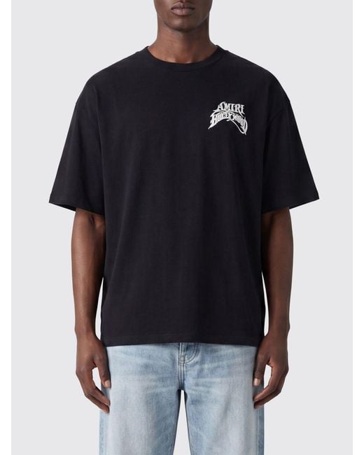 Amiri Black Relaxed Fit Cotton T-Shirt With Contrast Logo for men