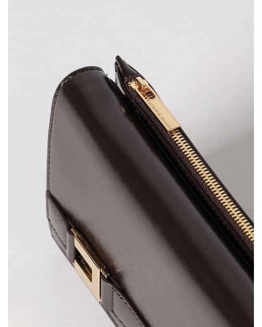 Elisabetta Franchi Gray Faux Leather Wallet Bag