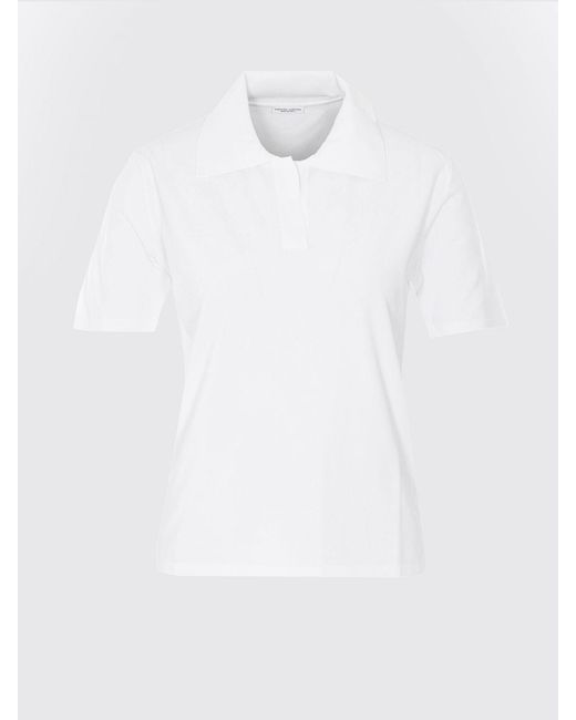 Roberto Collina White Basic Viscose Blend Polo Shirt