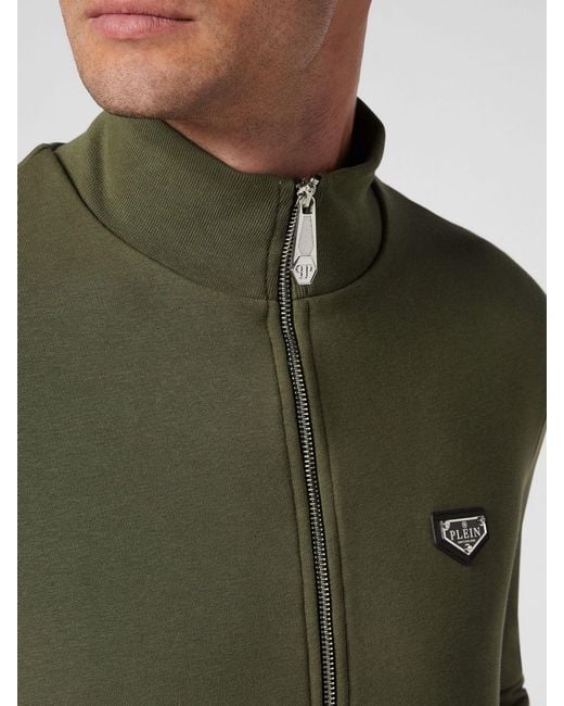 Philipp Plein Green Jersey Tracksuit With Metallic Logo for men