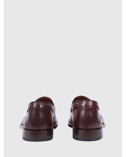 Doucal's Brown Leather Loafers With Tassels for men