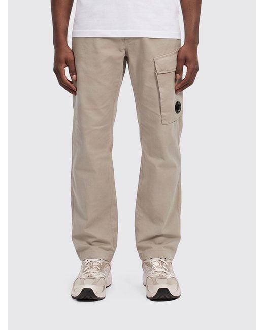 C P Company Natural Cotton Cargo Trousers for men