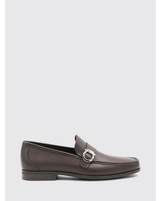 Ferragamo White Gancini Smooth Calf Leather Penny Loafers With Rubber Sole for men