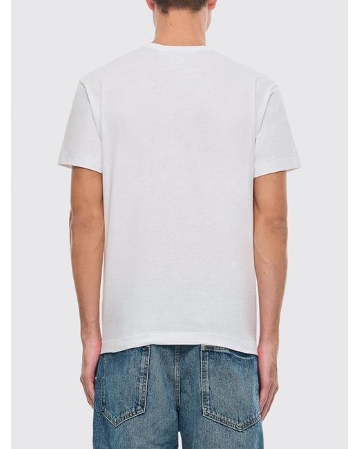 COMME DES GARÇONS PLAY White Comme Des GarÇ Ons Play Slim Fit Stretch-Cotton T-Shirt With Logo Patch for men