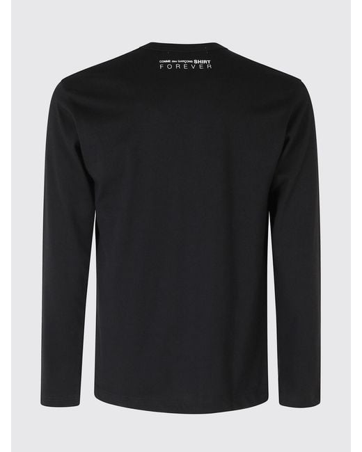 Comme des Garçons Black Long-Sleeved Slim Fit Cotton T-Shirt for men