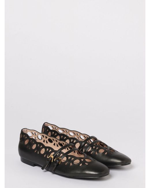 Coccinelle White Risako Perforated Leather Ballerinas