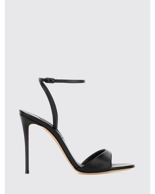 Casadei White Minorca Leather Stiletto Heel Sandals With Ankle Strap