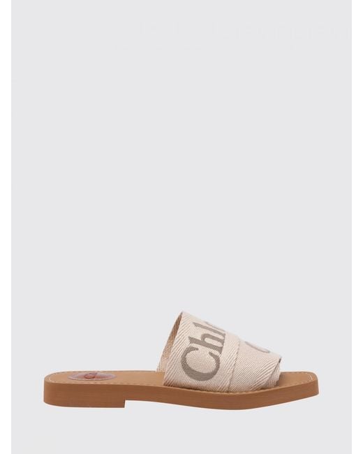 Chloé Pink ChloÉ Woody Canvas Sandals