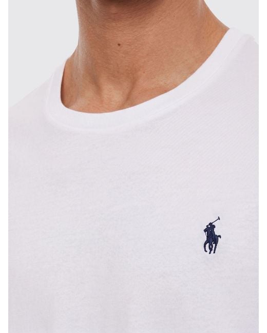 Polo Ralph Lauren White Cotton T-Shirt With Logo for men