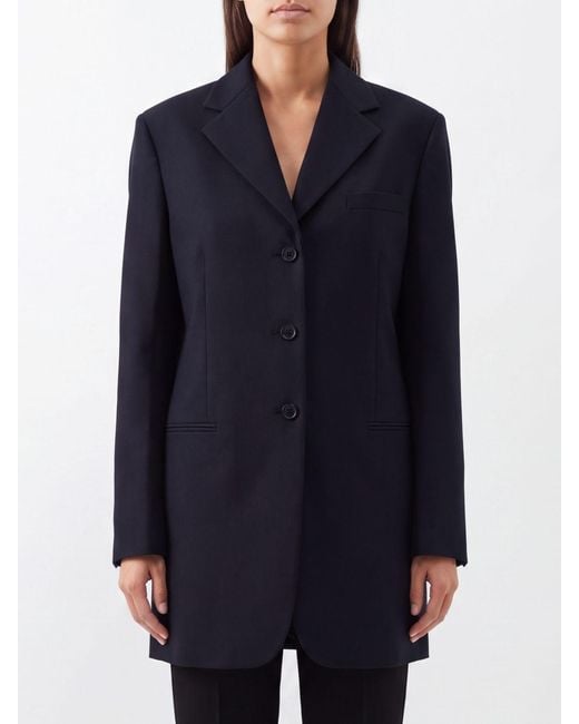 Jil Sander Blue Knee-Length Single-Breasted Blazer