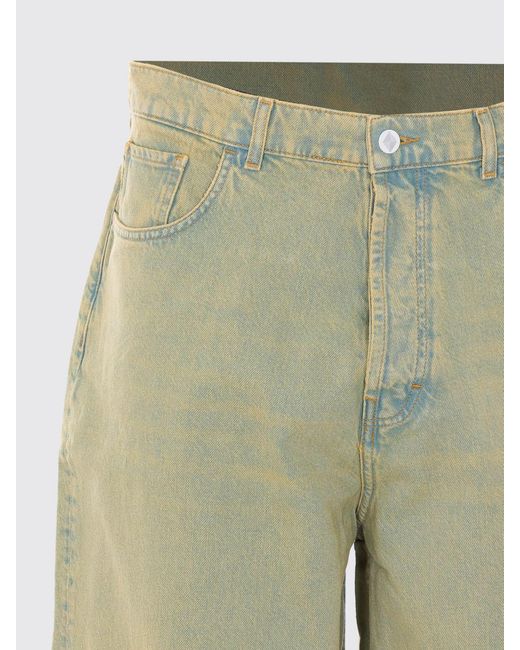 AMISH Green Wide Leg Five-Pocket Jeans for men