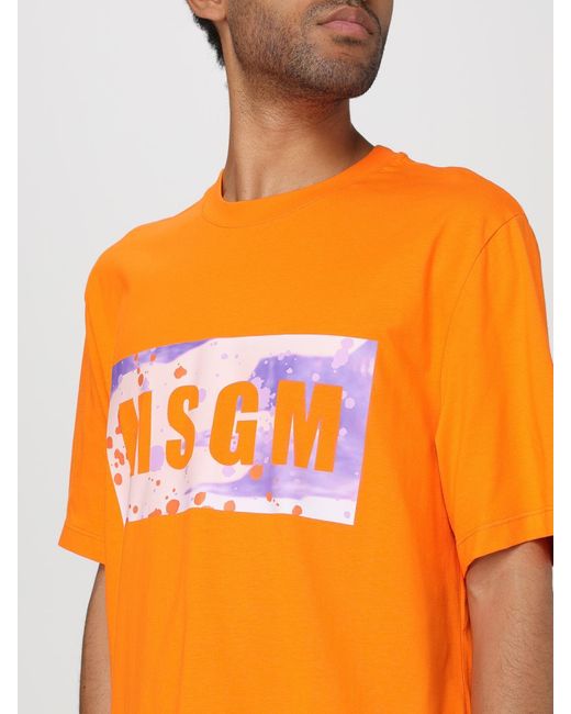 MSGM Orange T-shirt for men
