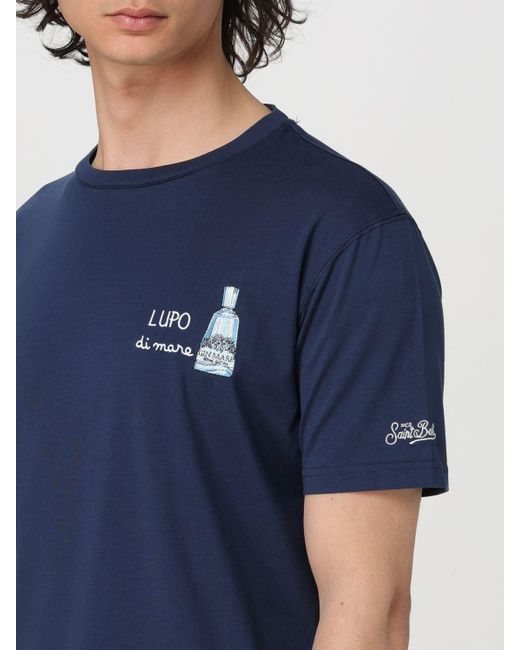 T-shirt Lupo Di Mare in cotone di Mc2 Saint Barth in Blue da Uomo
