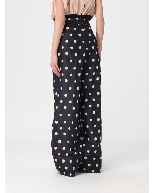 Fendi Black Polka Dot Silk Trousers