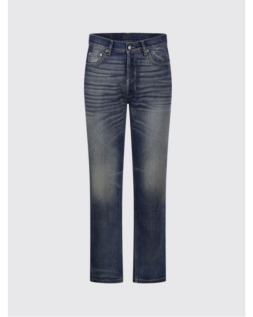 Haikure Blue Straight Fit Five-Pocket Cotton Denim Jeans for men