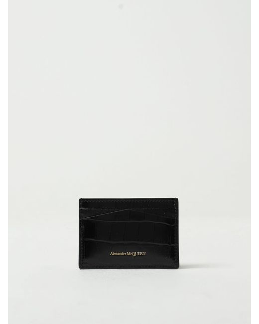 Alexander McQueen Credit Card Holder In Crocodile-print Leather in ...