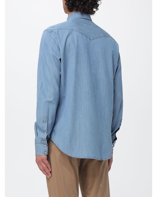 Drumohr Blue Cotton Shirt for men