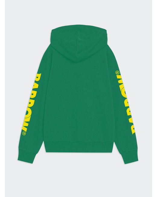 Barrow Green Cotton Hoodie With Logo for men