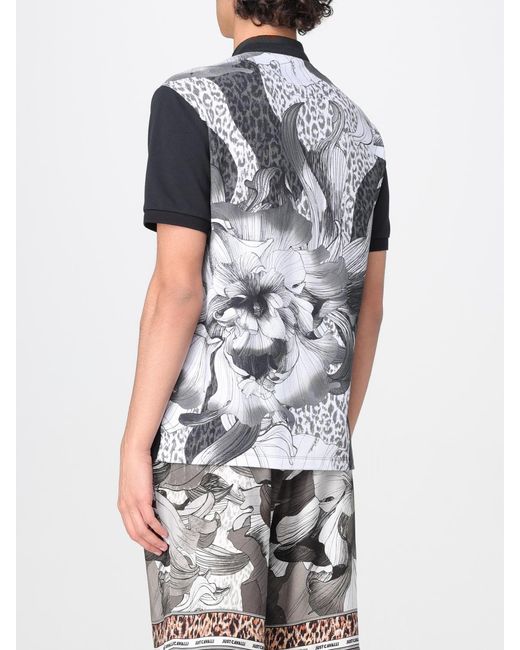 Just Cavalli Black Mandarin Collar Polo Shirt for men
