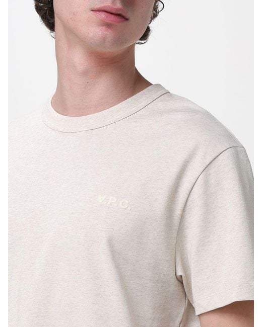 A.P.C. White Cotton T-Shirt With Logo for men