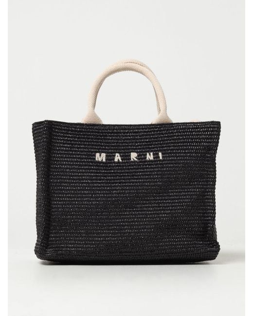 Marni Black Leather Hobo Bag