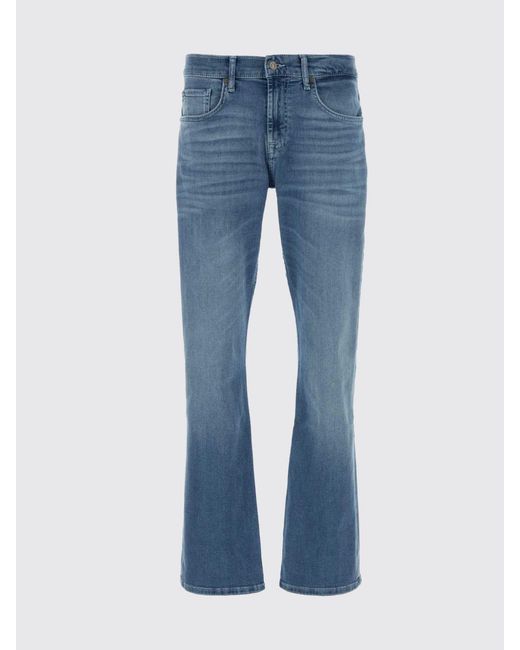 7 For All Mankind Blue Flared Cotton Denim Jeans for men