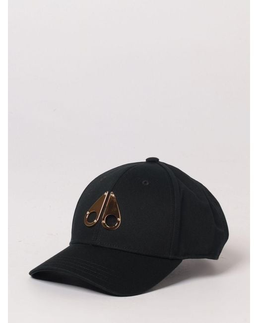 Moose Knuckles Black Cotton Hat for men