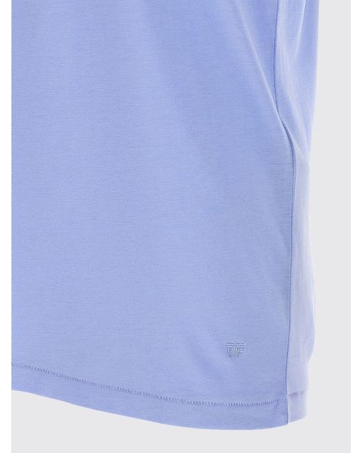 Tom Ford Blue Basic Cotton Blend T-Shirt for men