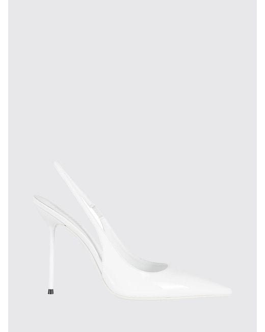 Paris Texas White Lidia Patent Leather Slingback Pumps