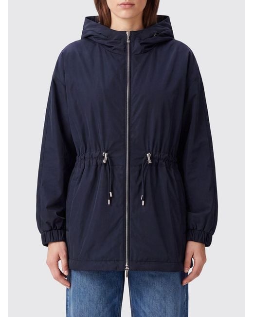 Moorer Blue Galilea-Stp Short Technical Fabric Hooded Windbreaker Jacket