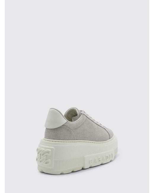 Casadei White Nexus Canvas Wedge Sneakers