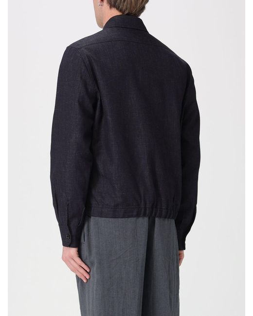 Lardini Blue Cotton Shirt Jacket for men