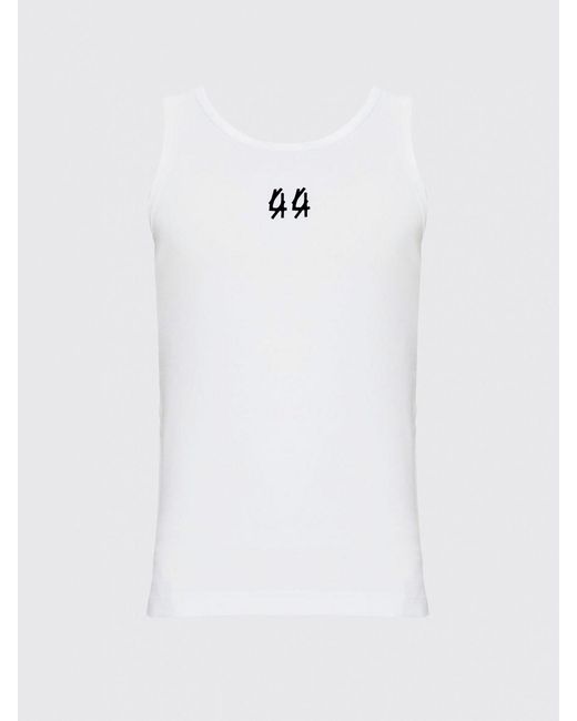44 Label Group White Stretch Cotton Tank Top for men
