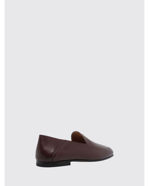 Tod's Brown Flat Smooth Leather Loafers With Metallic Logo