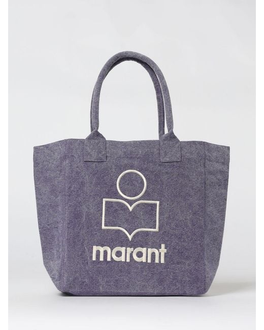Isabel Marant Purple Yenky Small Organic Cotton Canvas Tote Bag