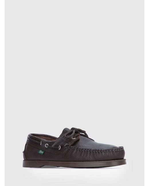 Paraboot White Barth Marine Grained Leather Boat Loafer for men