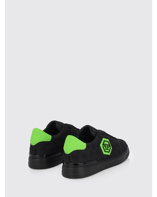 Philipp Plein Green Fabric Sneakers With Hexagon Jacquard for men