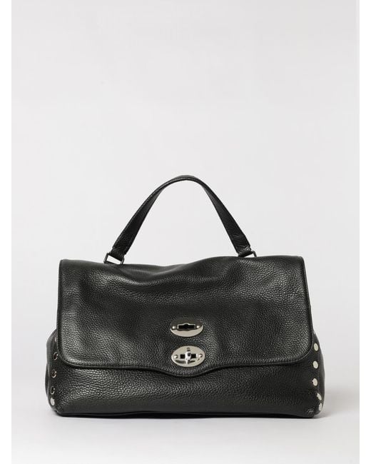 Zanellato Black Postina Daily M Calfskin Leather Bag By