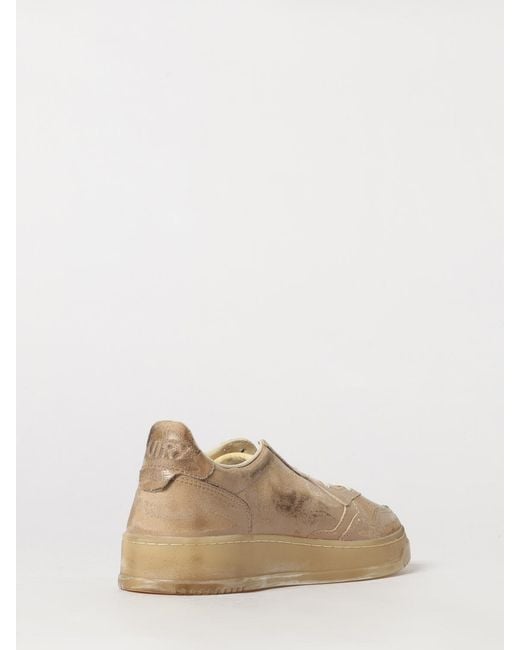 Autry Natural Medalist Low Super Vintage Patent Leather Sneakers With Worn Effect for men