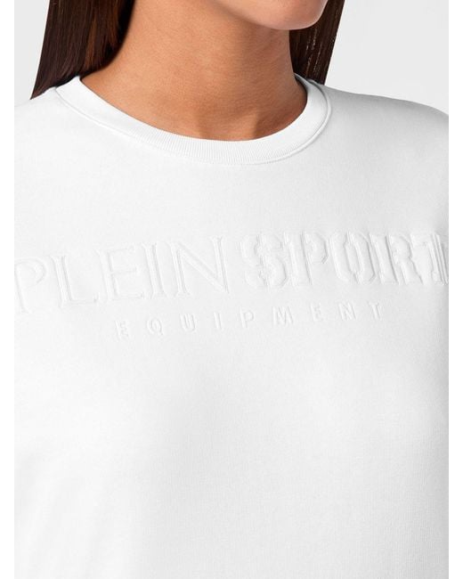 Philipp Plein White Relaxed Fit Crew-Neck Sweatshirt