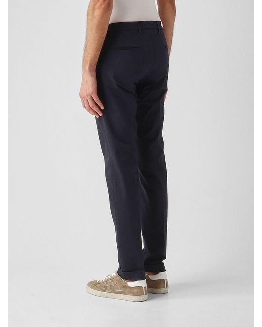 Briglia 1949 Blue Stretch Cotton Chino Trousers for men