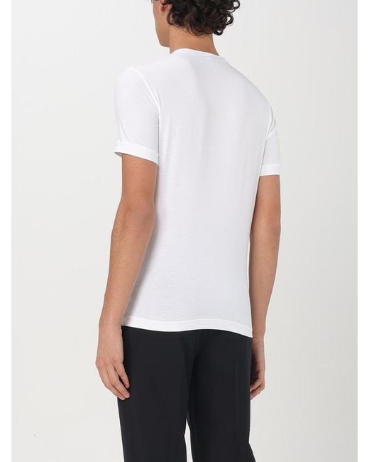 Giorgio Armani White Cotton T-Shirt for men