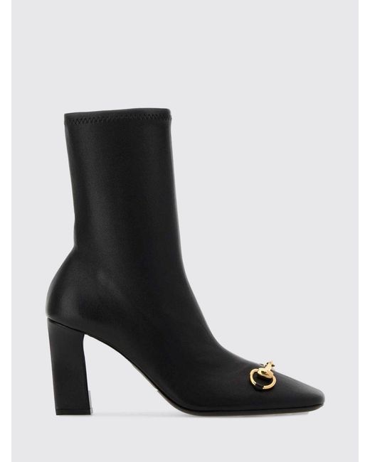 Gucci Black Signora Stretch Leather Ankle Boot