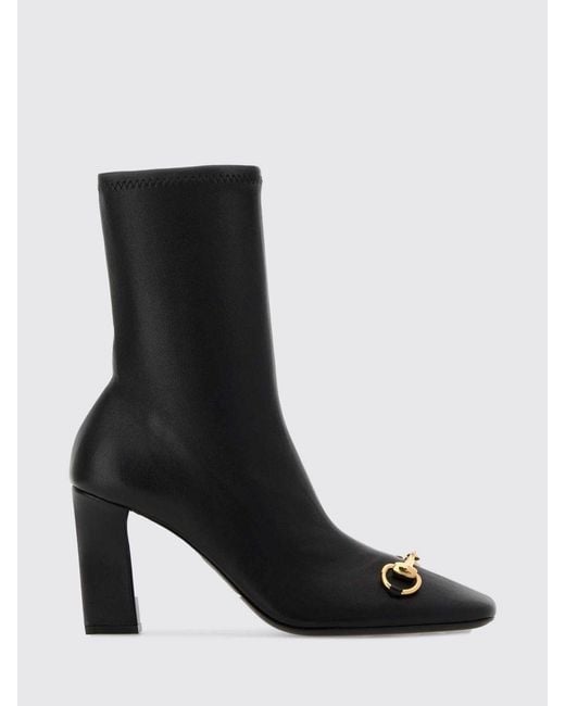 Gucci Black Signora Stretch Leather Ankle Boot