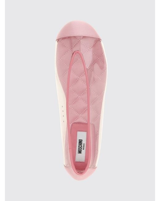 Moschino Couture Pink Pvc And Satin Ballet Flats