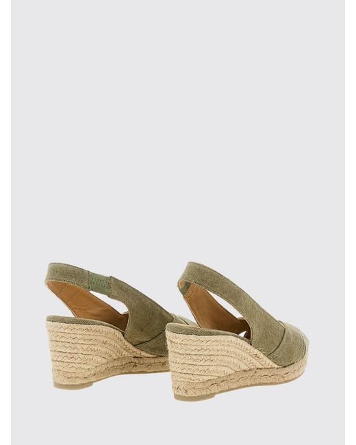 Castaner Natural Diana Mid-Wedge Canvas Espadrilles With Open Toe