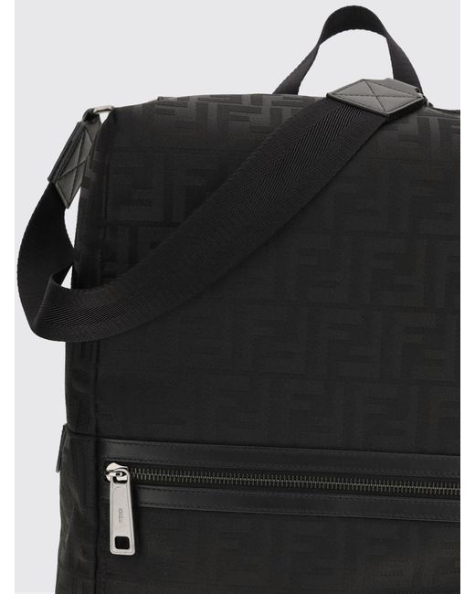 Fendi Black Lui Polyamide Backpack With Jacquard F Monogram for men