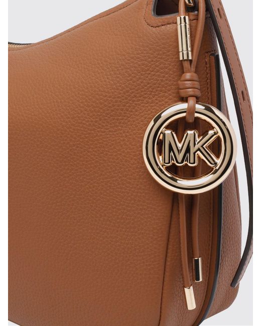 Michael Kors Brown Nolita Medium Pebbled Leather Shoulder Bag