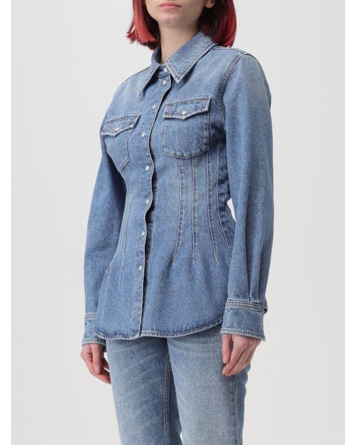 Camicia di jeans a corsetto di Chloé in Blue