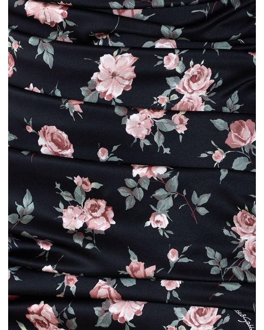 Dolce & Gabbana Black Dolce &Amp Gabbana Floral Print Silk Mini Dress